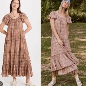 THE GREAT. Nightingale Dress Bright Summer Plaid